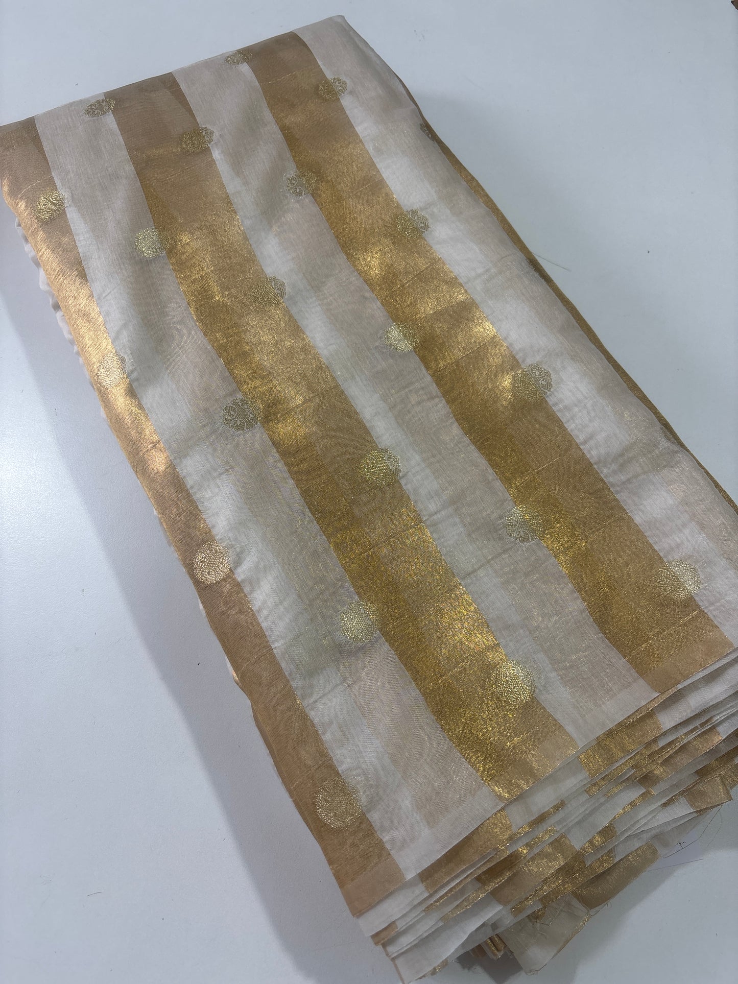 Ganga chanderi tissue jacquard fabric