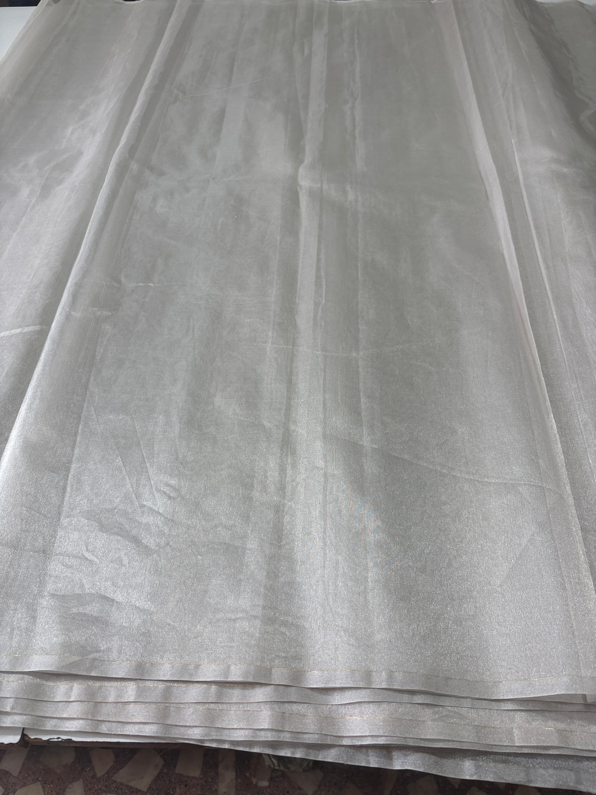 Silk tissue silver organza