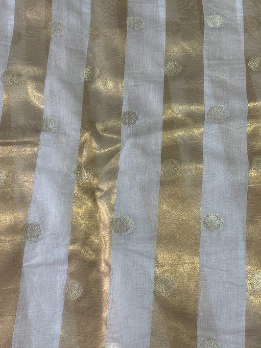 Ganga chanderi tissue jacquard fabric