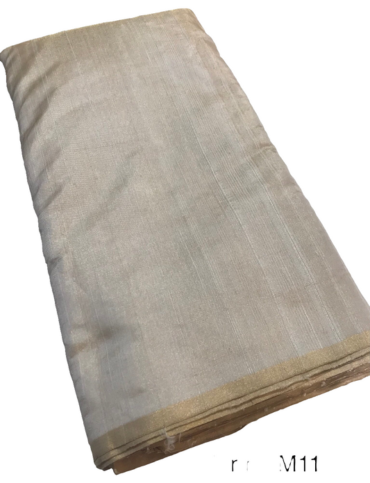 Gold tissue raw silk 105gm width 44”