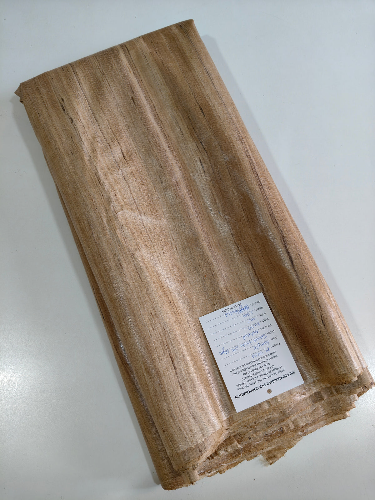 Tussar ghicha silk 65gm width 44"