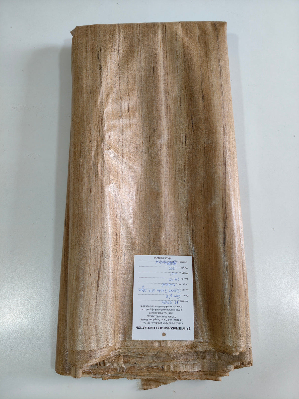 Tussar ghicha silk 65gm width 44"